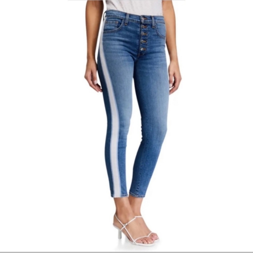 Veronica Beard Debbie Skinny High Rise Stripe Jeans in Beacon